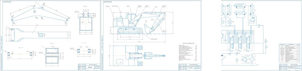 Чертеж Одноковшовый экскаватор