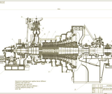 Чертеж Проектирование главного турбо-зубчатого агрегата (ГТЗА) мощностью 35000 кВт