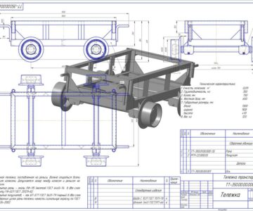 3D модель Тележка транспортная. Грузоподъемность 350 кг.