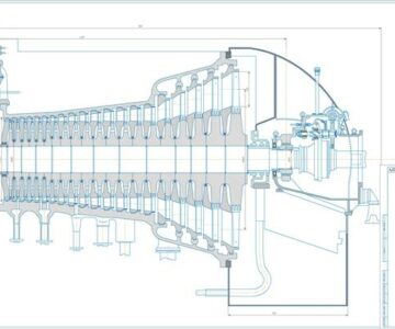 Чертеж Проект одноцилиндровой конденсационной турбины К-15-30