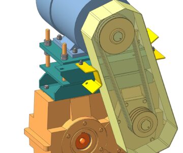 3D модель Привод консольный, редуктор Santasalo 2TC180+АИР160S4