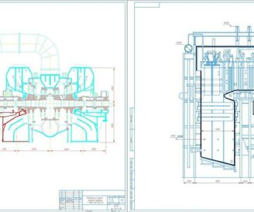 Чертеж Расчет многоступенчатой паровой турбины  типа Т-180/210-130 и поверочный расчет парового котла типа Еп-670-13,8-545 ГМ (ТГМЕ-206)