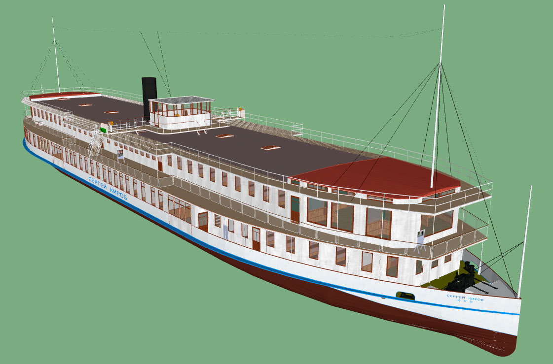 3D модель Теплоход типа "Военмор Ворошилов" 1933 г.  v2