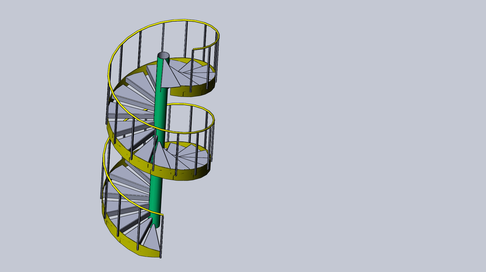 3D модель Спиральная винтовая лестница