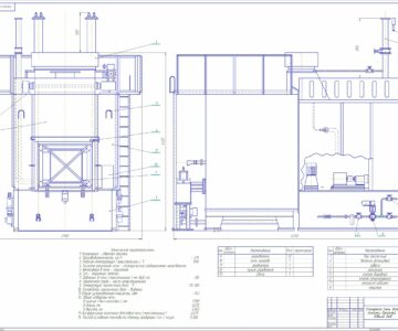 Чертеж Камерная печь для закалки деталей - общий вид.