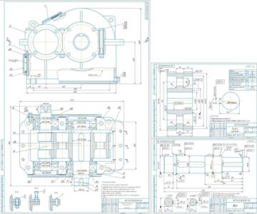 Чертеж Проект одноступенчатого цилиндрического редуктора uпр=10.88