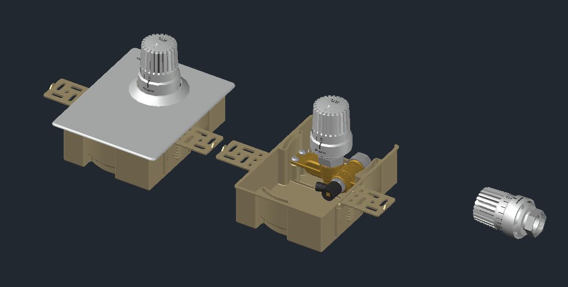 3D модель Узел регулирования теплого пола Oventrop Unibox на RTL головке