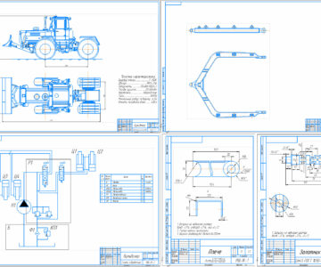 Чертеж Бульдозер на базе трактора ХТЗ-150-09-25