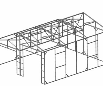 3D модель Гараж на два машиноместа (металлокаркас)