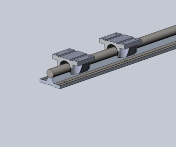 3D модель Направляющие рельсы tbr16 с подшипником TBR16