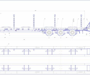 Чертеж Комплект чертежей трёхосного полуприцепа