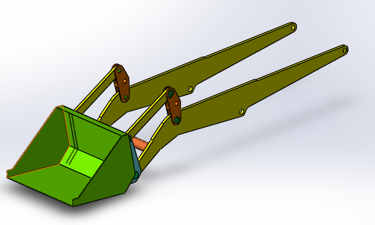 3D модель 3D модель рабочего оборудования мини-погрузчика Амкодор-211