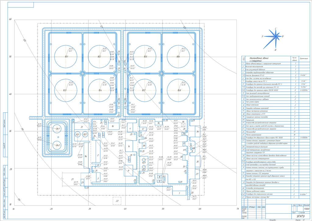 Чертеж Генеральный план нефтеперекачивающей станции