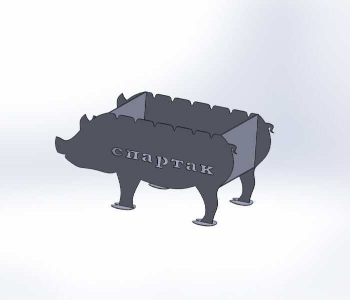 Мангал свинья спартак - Чертежи, 3D Модели, Проекты, Модели для станков ЧПУ