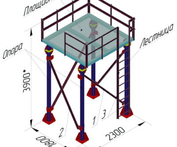 3D модель 3D Площадка для обслуживания кран-балки