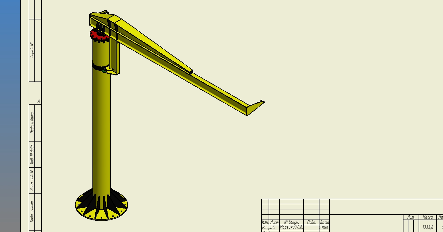 3D модель Консольный кран Q=3,2 т