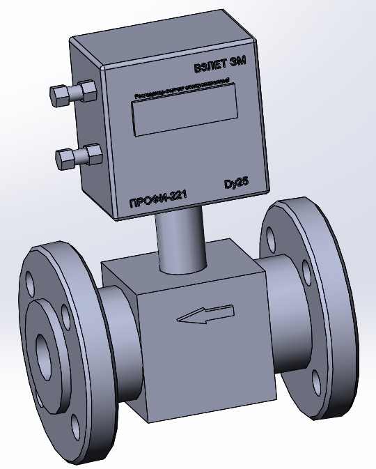 3D модель Счетчик-расходомер ПРОФИ-221МО Dy25
