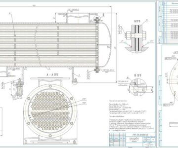 Чертеж Расчет кожухотрубного теплообменного аппарата для охлаждения воздуха