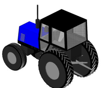 3D модель Трактор МТЗ-80.2 с задней навеской и лонжеронами (упрощёно)