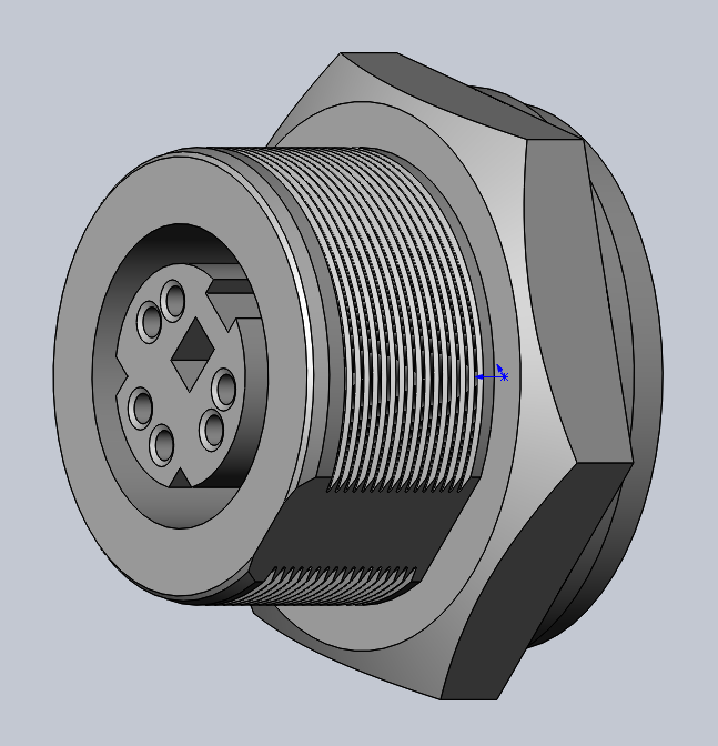 3D модель Розетка PS-2, крепление на панель