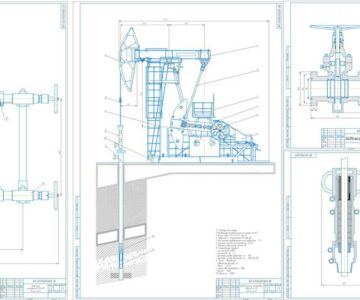 Чертеж Наземное оборудование для добычи нефти с устьевой арматурой типа СУСГ