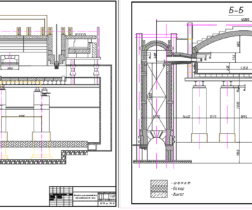 Чертеж Курсовой проект на тему: «Расчет высокотемпературной установки» стекловаренной печи