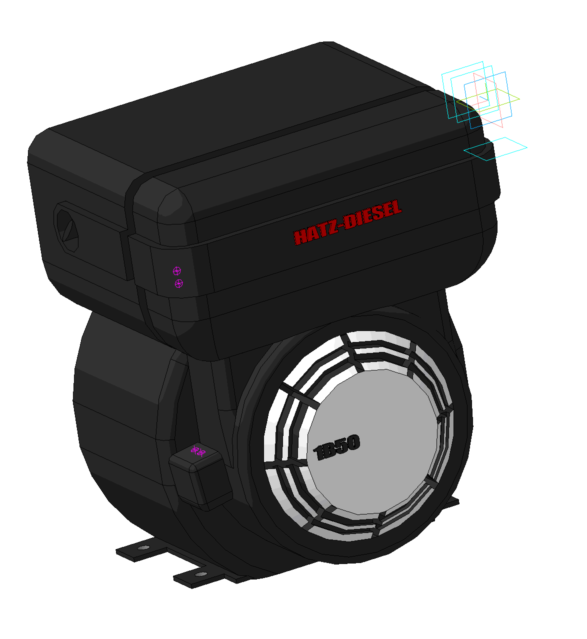 3D модель Дизельный двигатель hatz 1B50