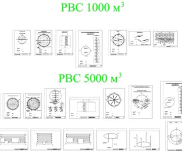 Чертеж Резервуар вертикальный стальной РВС-1000, РВС-5000, исполнительная схема.