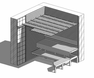 3D модель Обшивка и полоки сауны