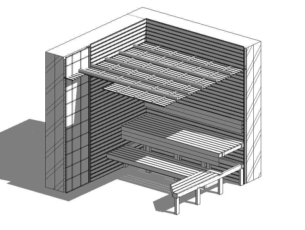 3D модель Обшивка и полоки сауны