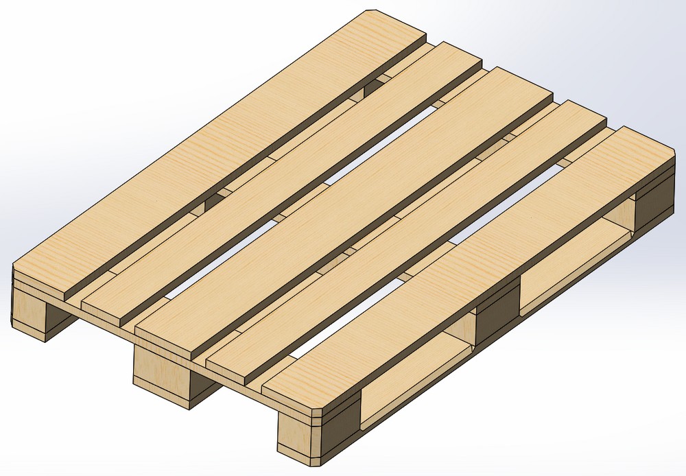 3D модель Палеты: Евро 800x1200, ГОСТ 800x1200, Финская 1000x1200, Американские (паллет / поддон)
