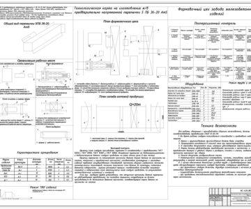 Чертеж Производство железобетонных предварительно напряженных перемычек 5Пб 36-20 Ат5.