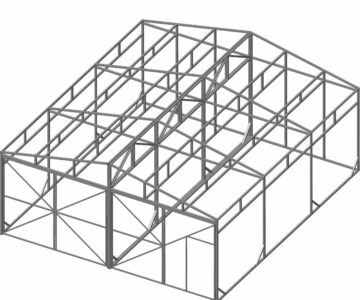 3D модель Металлокаркас ангар размером 9,0 х 8,0 х 4,0 м