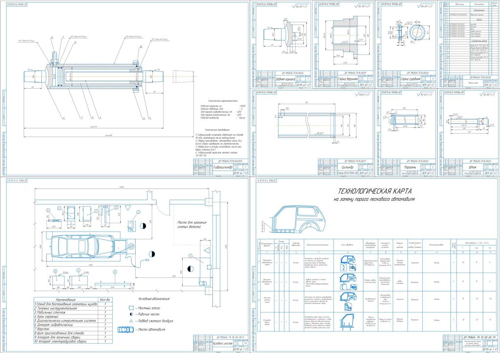 Чертеж Организация ремонта легковых автомобилей с разработкой технологии проведения кузовных работ в условиях СТО