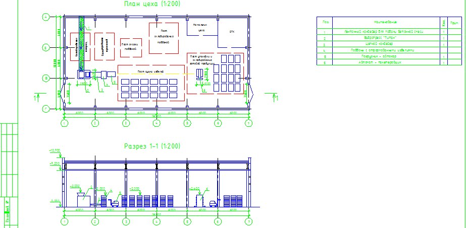 Чертеж Цех по производству тротуарной плитки и бордюрного камня вибропрессованием производительностью 20 000 м3/год