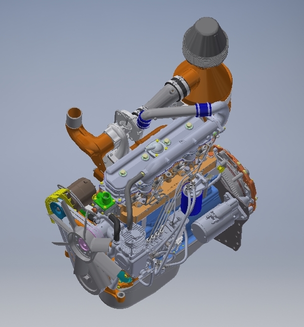 3D модель Двигатель Д-245 ММЗ в формате parasolid