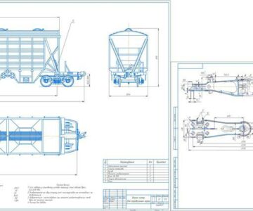 Чертеж Проектирование вагона-хоппера для перевозки зерна