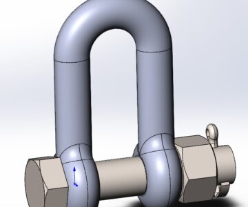 3D модель Скоба такелажная с болтом и со шплинтом