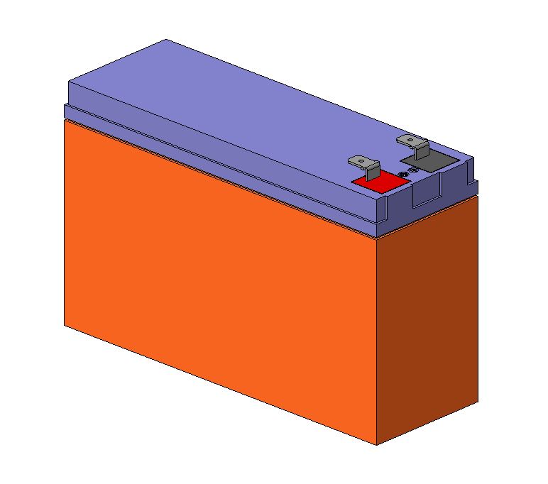 3D модель Аккумулятор Delta HR 12-24W 12V 6Ah