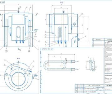 Чертеж Разработка конструкции электрокипятильника типа ЭКГ-100