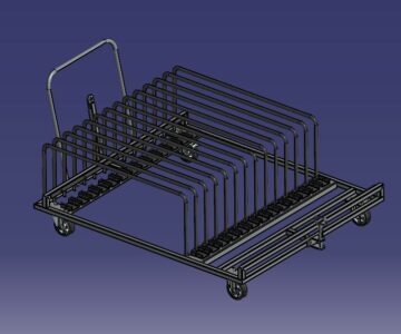 3D модель Телега для транспортировки каркаса боковин автомобиля