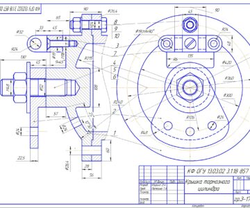 Чертеж Крышка тормозного цилиндра