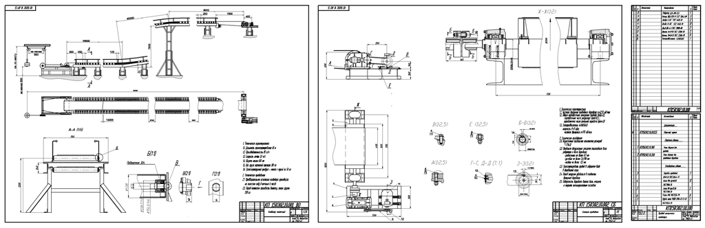 Чертеж Проектирование ленточного конвейера для штучных грузов
