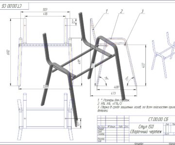 3D модель Каркас стула офисного ISO