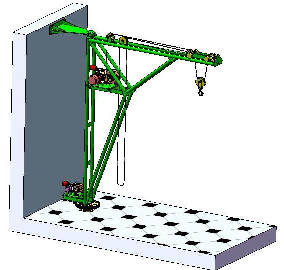 3D модель Кран настенный консольный поворотный Q=2т в 3D