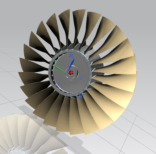 3D модель 3D модель 1 ступени компрессора низкого давления двигателя Р-95