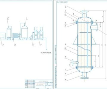 Чертеж Агрегатно-технологическая линия производства пастеризованного молока с расчётом кожухотрубного теплообменного аппарата