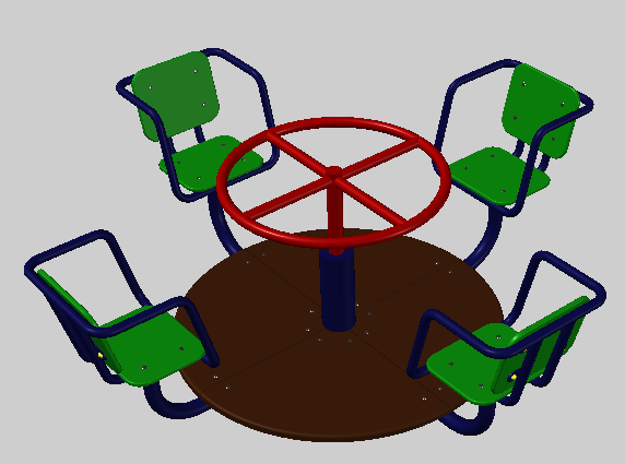 3D модель Карусель детская на 4 места