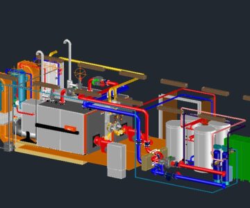 3D модель Котельная с котлами Vitoplex 100