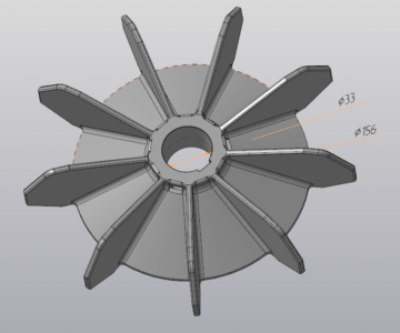 3D модель 3D модель крыльчатки электродвигателя